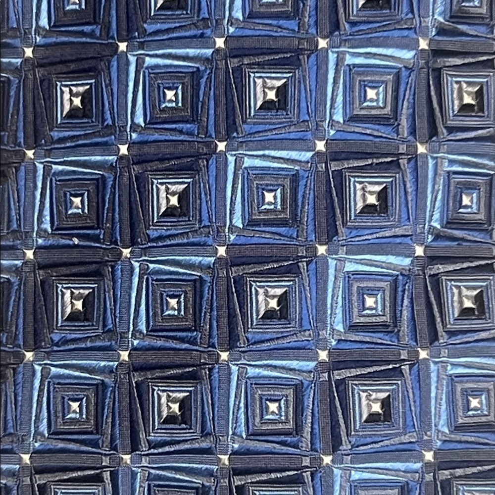 Valentino Blue Geometric Pattern Tie - Picture 4 of 9